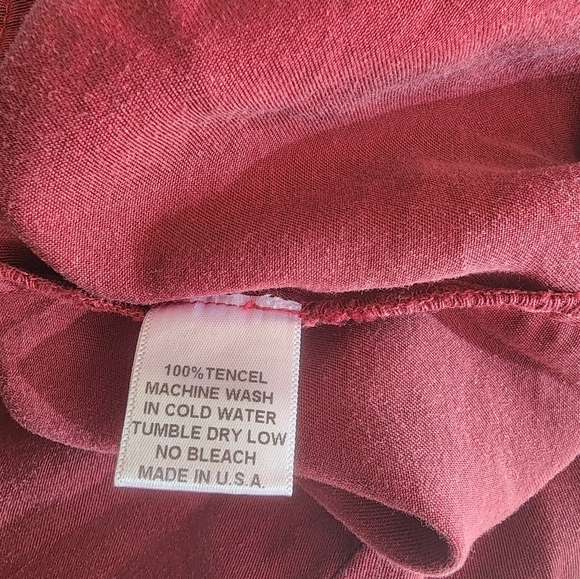 Glam Brand Shift Mini Dress Medium Burgundy Wine Lagenlook Tencel NEW Casual - Picture 8 of 9